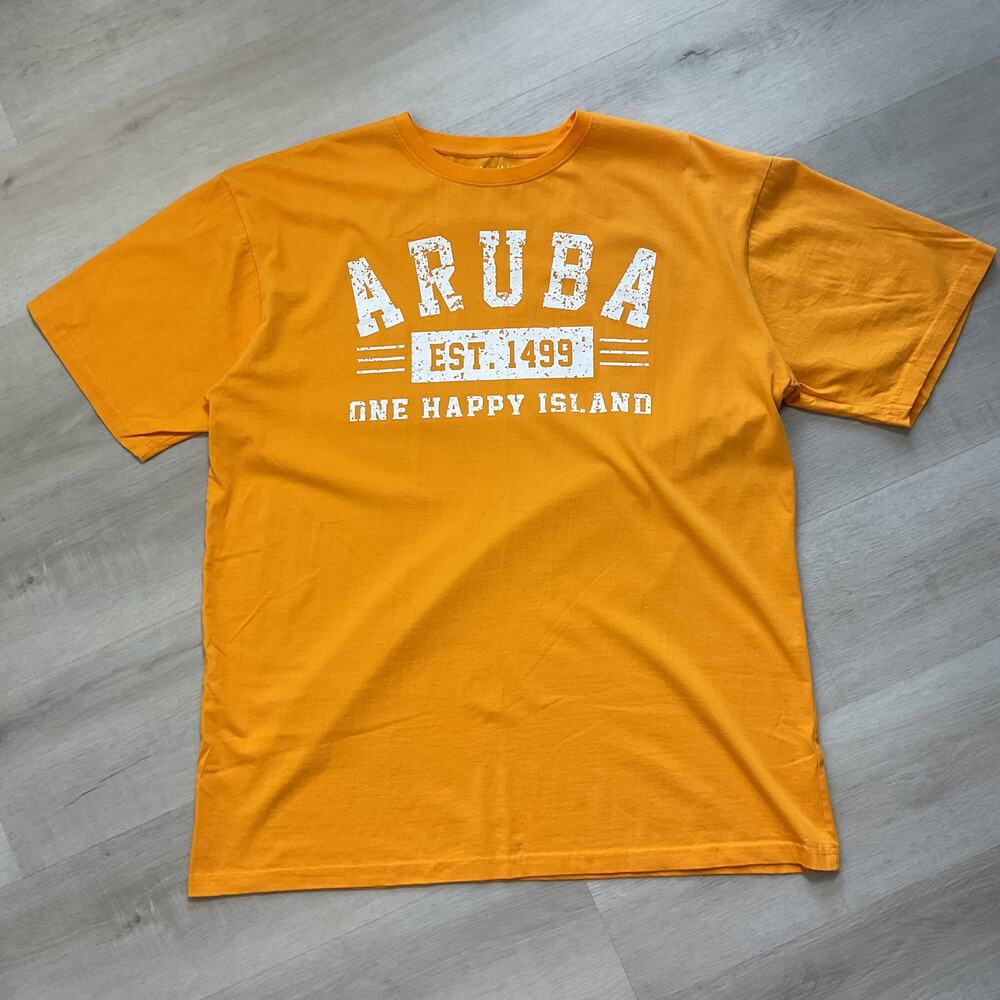 Sea Man Yellow Aruba One Happy Island Tee Shirt 3XL